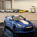 MotorHelix Nissan GTR R35 50th Anniversary Edition 1:18 Scale Premium Model Car - Bayside Blue
Side View